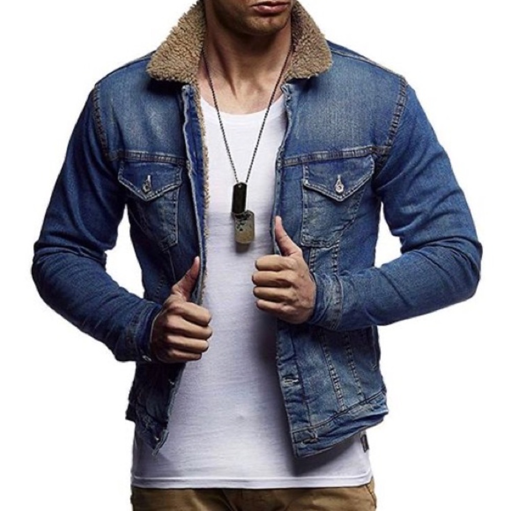 Denim Jacket Brown Fleece Collar